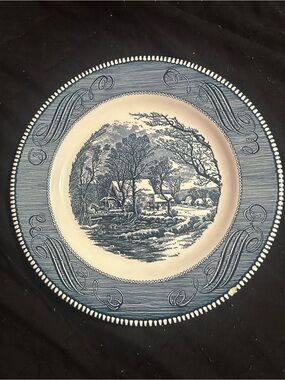 Blue Scenic Transferware Dinner Plate